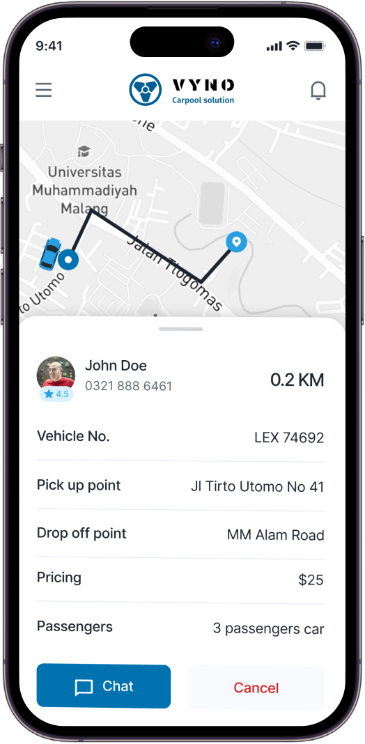 Mobile screen from a client project