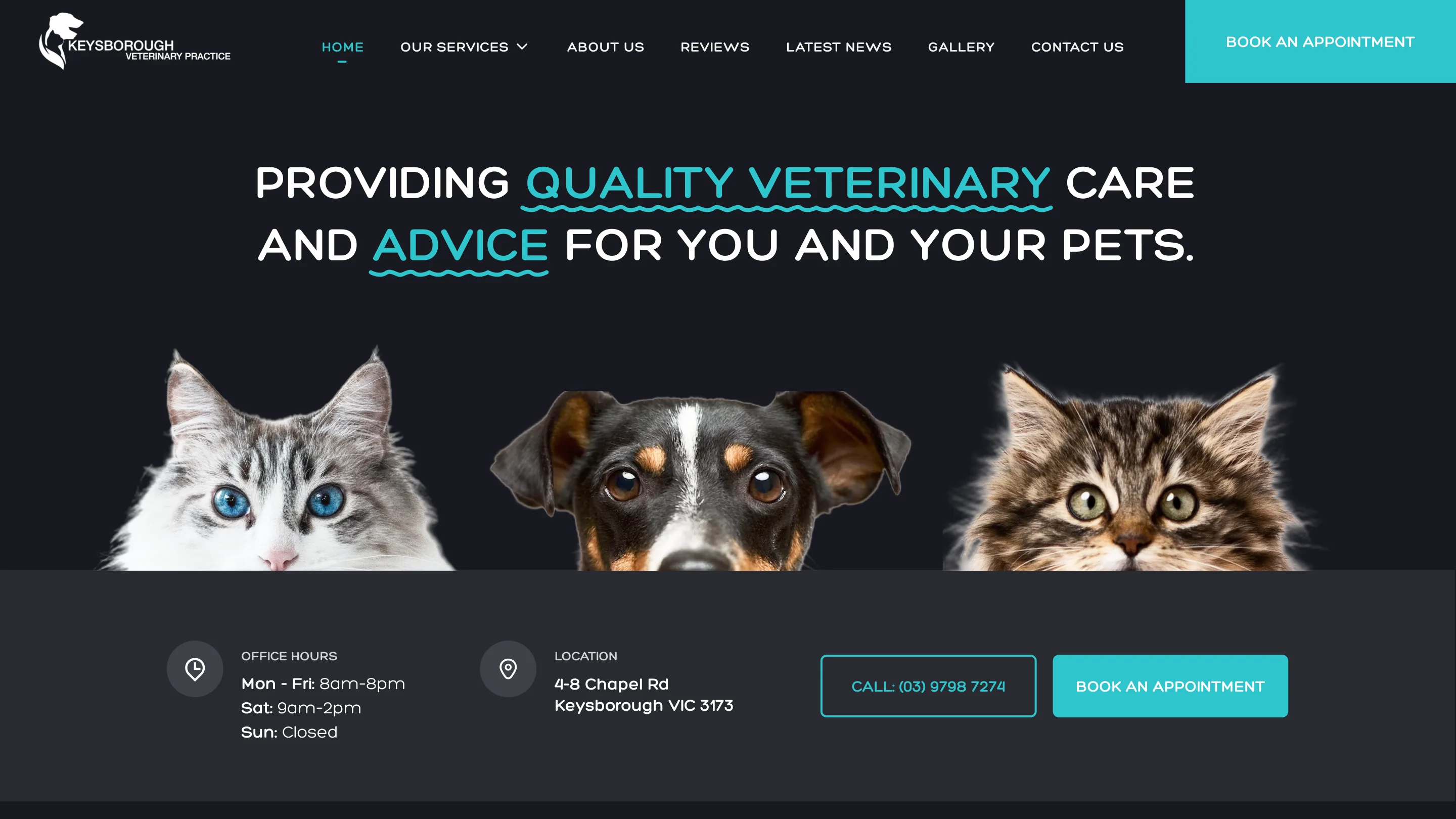 The new Keysborough Veterinary Practice website