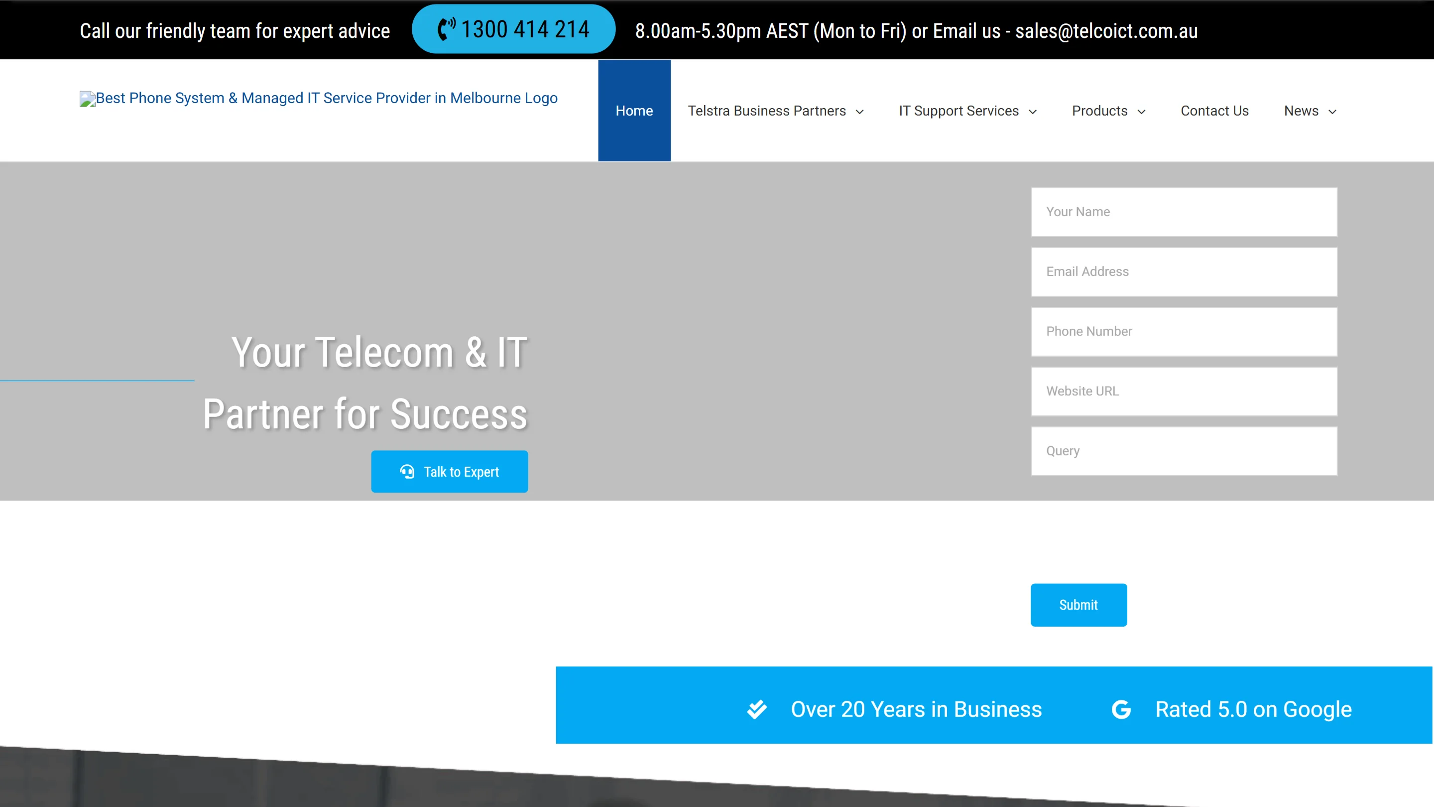 The old Telco ICT website