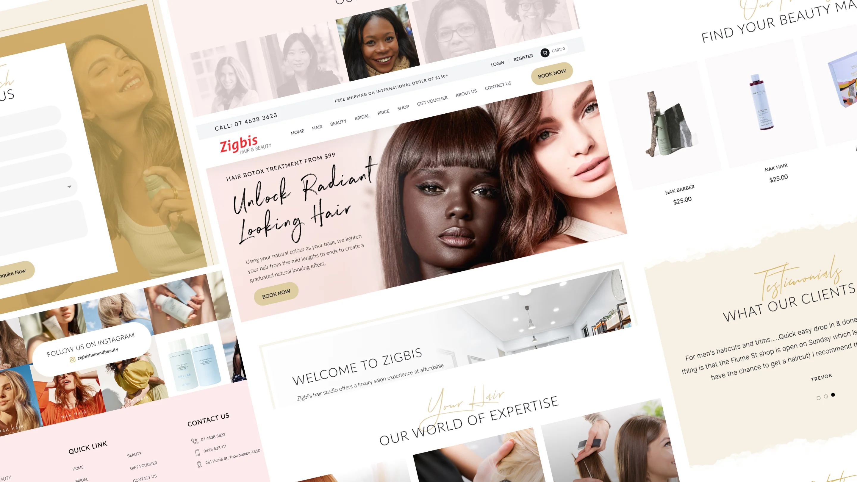Zigbis: the redesigned pages as a collage