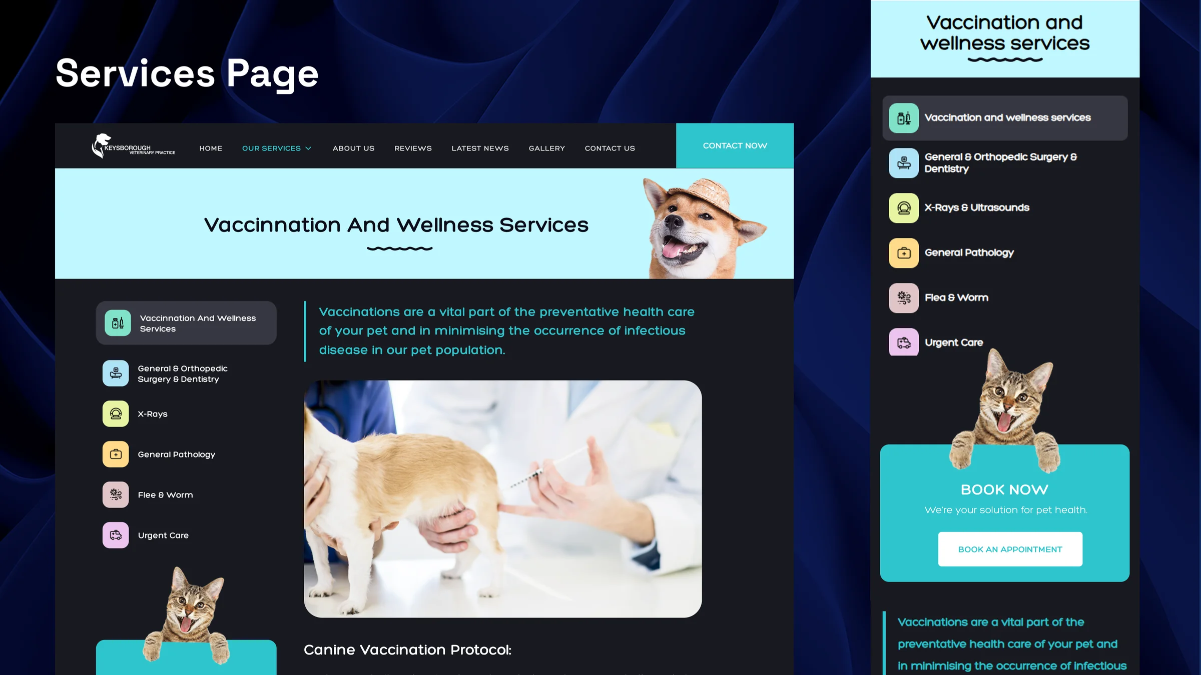 The services page
