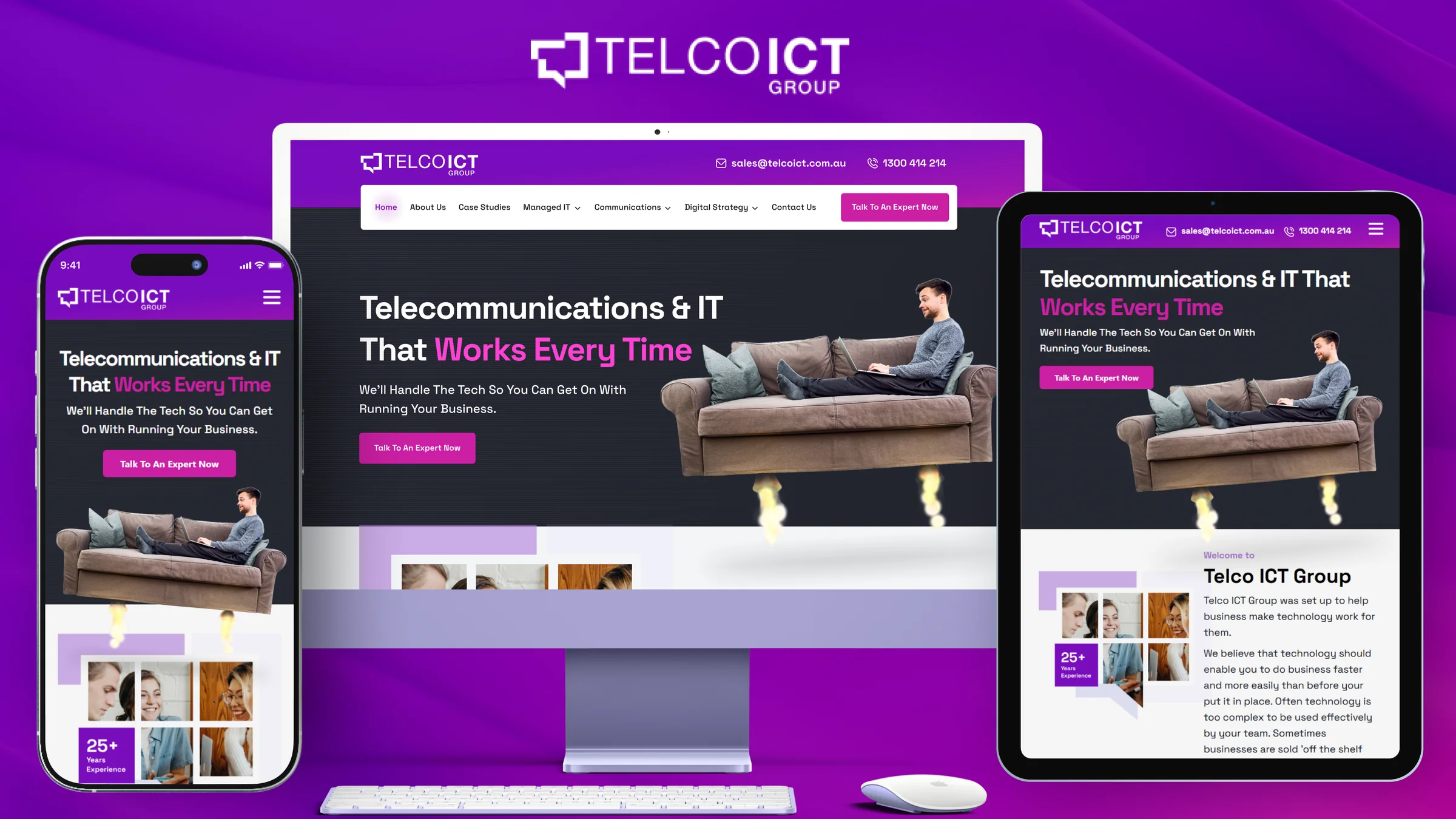 Telco ICT Group: the new website on phone, desktop and tablet