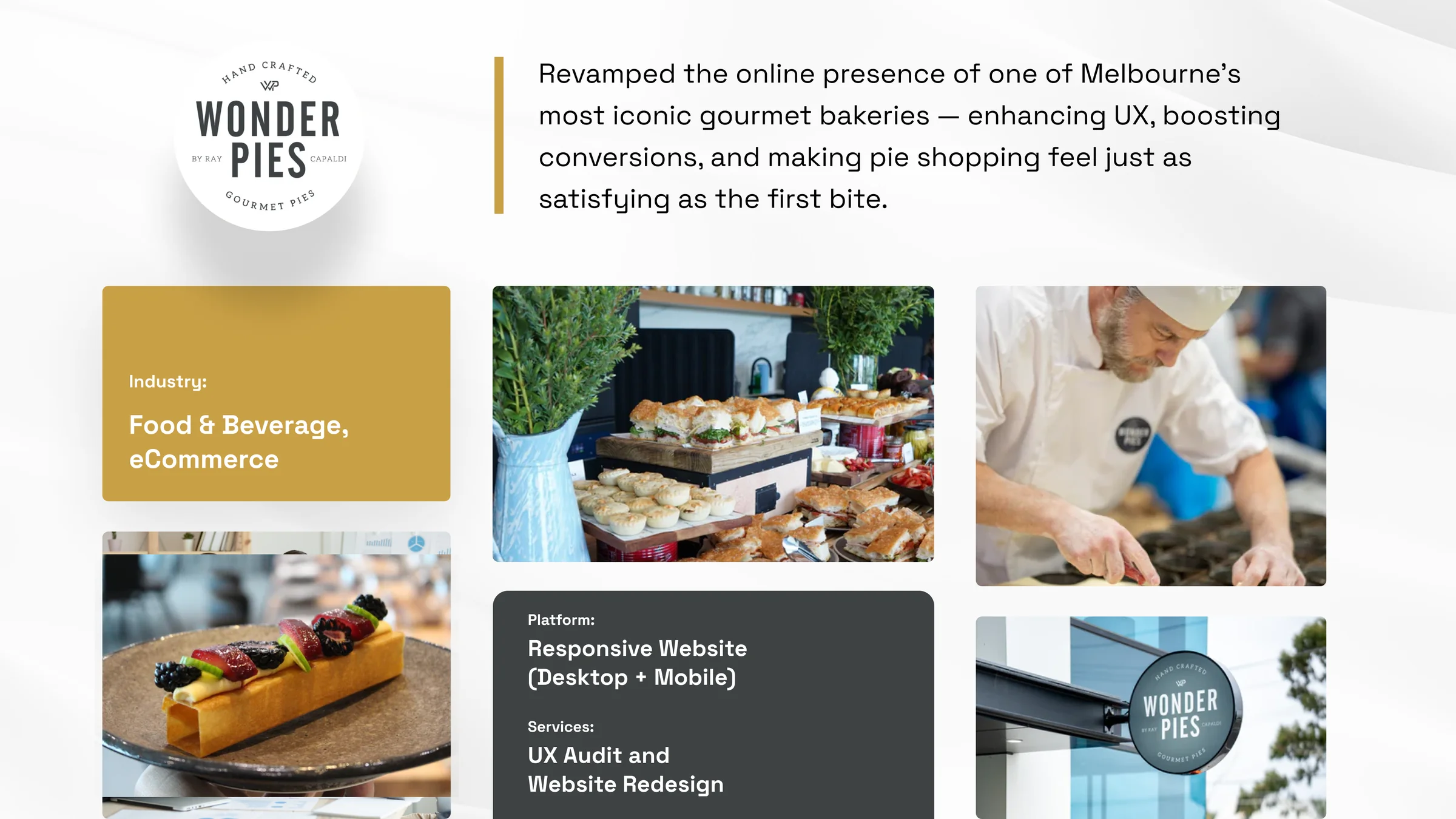 Wonder Pies case study overview: industry, platform and services