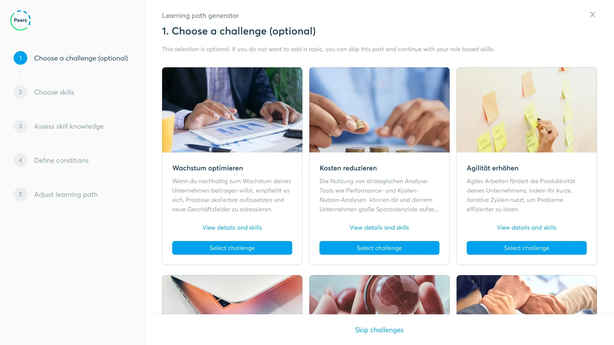 Step 1: choose a challenge, an optional step