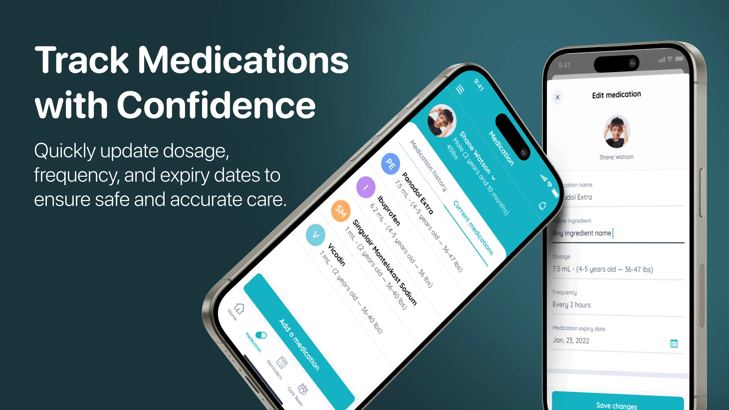 Track medications with confidence: editing dosage, frequency and expiry dates