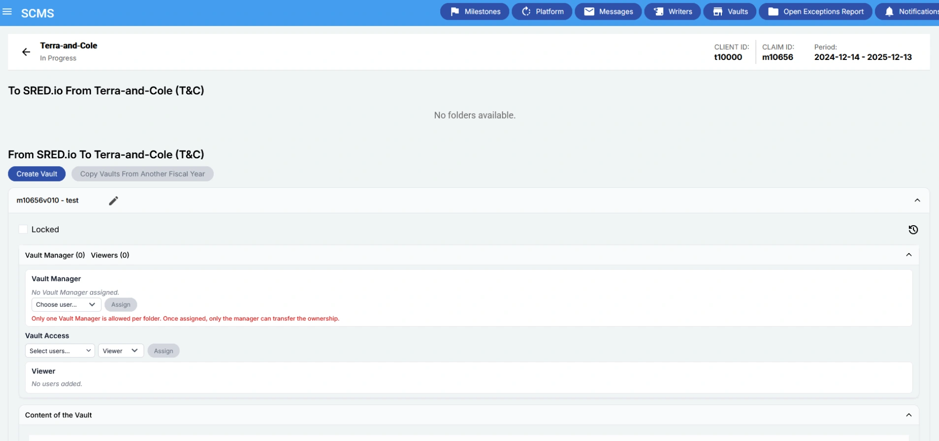 The old File Portal Administration page, with each vault opening as a long form