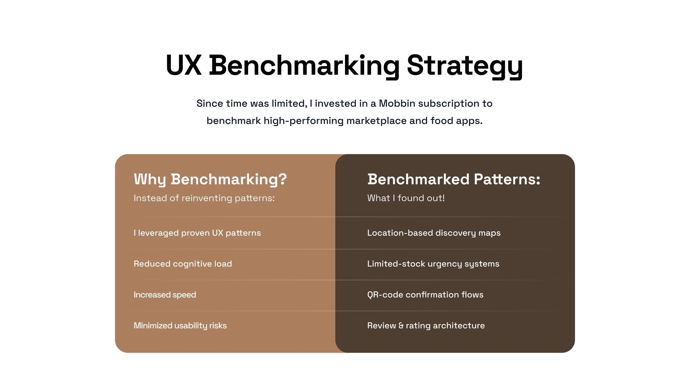 UX benchmarking strategy: why benchmark, and the patterns found
